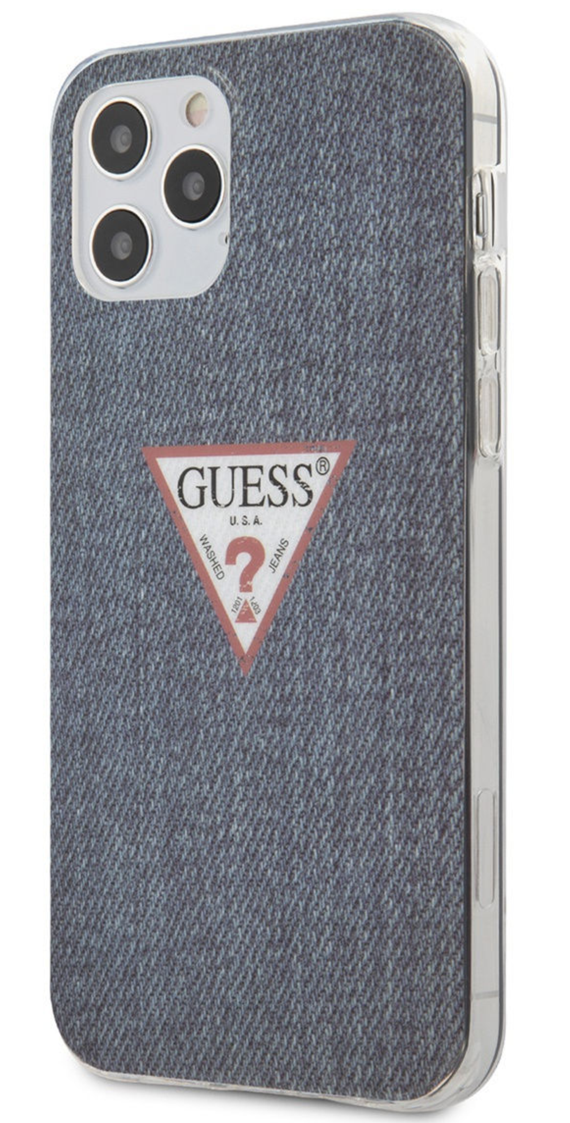 Купить Чехол Guess для iPhone 12 mini PC/TPU Denim Triangle logo Dark blue  в Армавире - 100% низкая цена!