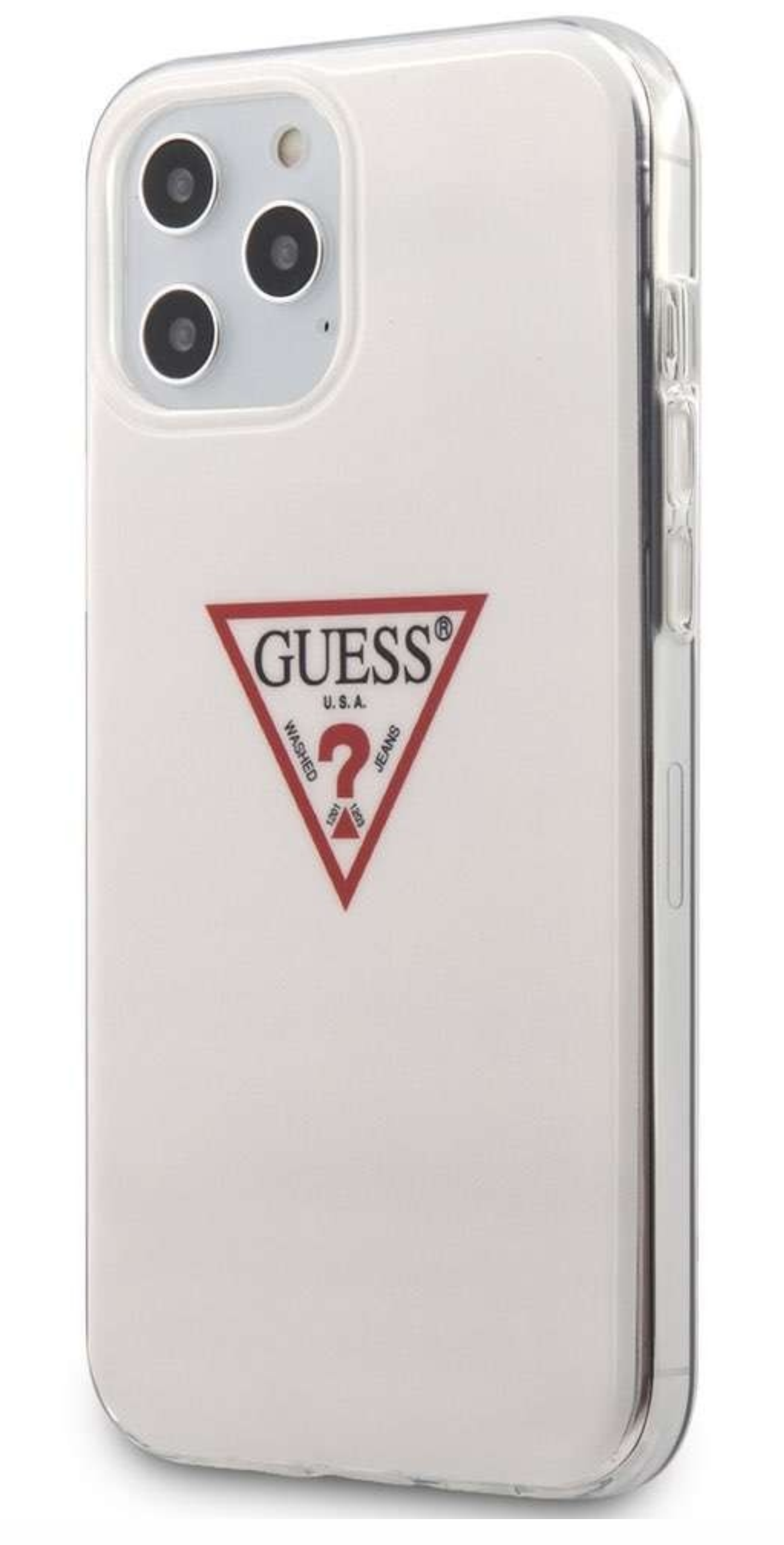 Купить Чехол Guess для iPhone 12/12 Pro PC/TPU Shiny Triangle logo Hard  White в Армавире - 100% низкая цена!